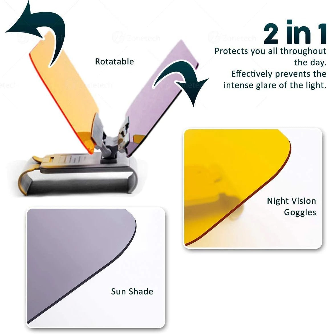 2 in 1 Car Glare Guard